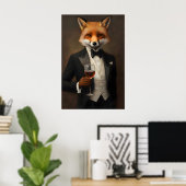 Affiche de renard en smoking, Affiche d'animal, Re (Bureau à domicile)