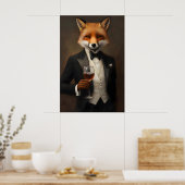 Affiche de renard en smoking, Affiche d'animal, Re (Cuisine)