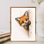 Affiche de renard mignon qui regarde - Impression