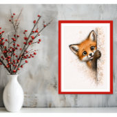 Affiche de renard mignon qui regarde - Impression