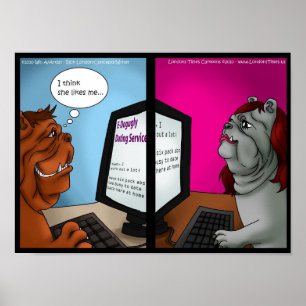 Affiche de rencontres en ligne Bulldog drôle