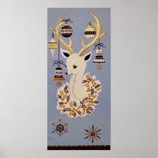 Affiche de rennes de Noël rétro vintage (Devant)