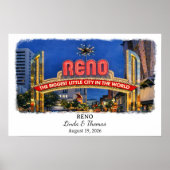 Affiche de Reno Nevada, Aquarelle, Sur mesure (Devant)