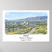 Affiche de Reno Nevada, Aquarelle, Sur mesure (Devant)