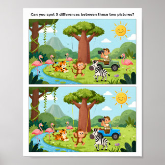 Affiche de repérage des différences pour enfants a
