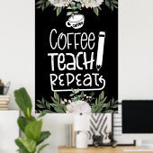 Affiche de répétition de l'enseignement du café (Bureau à domicile)