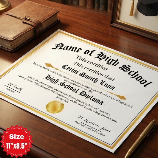 Affiche de Réplique de Diplôme d'Études Secondaire