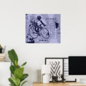 Affiche de réussite et d'attitude en vélo (Bureau à domicile)