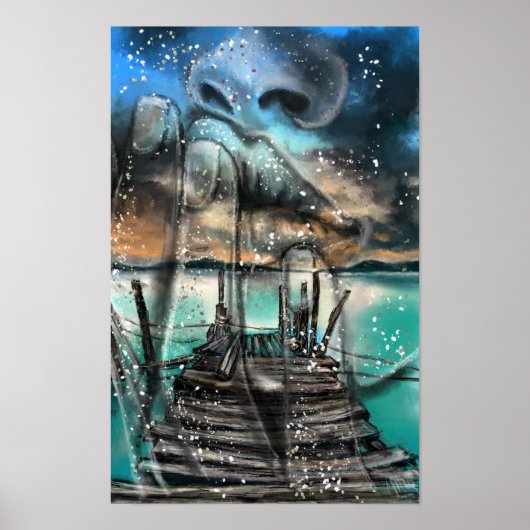 Affiche de rêve de coucher de soleil sur la mer - (Devant)