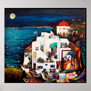 Affiche de rêve sur l'île grecque