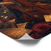 Affiche de Rêverie au Violoncelle au Clair de Lune (Coin)