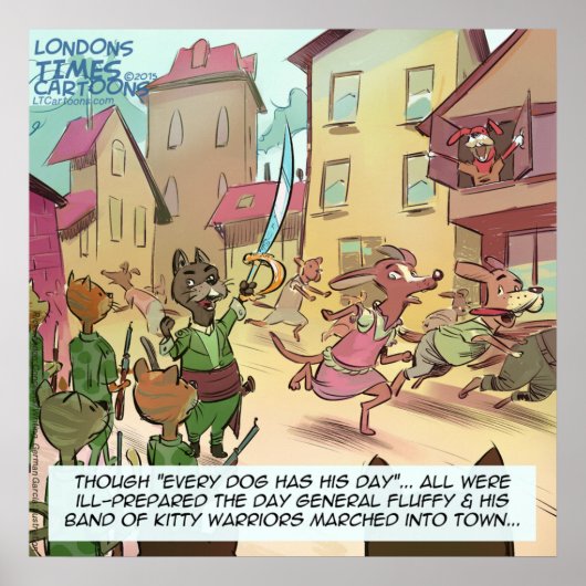 Affiche de Rick London Drôles de Chats Contre Chie (Devant)