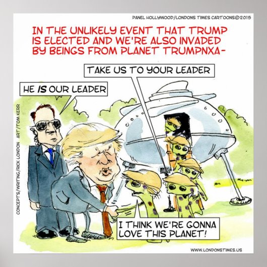 Affiche de Rick London Funny Planet Trump (Devant)