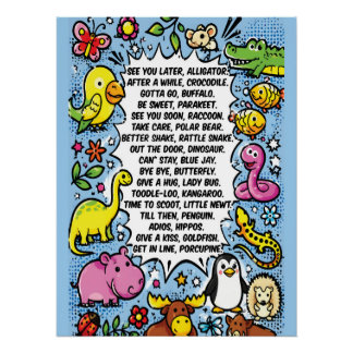 Affiche de rime See You Later Alligator – Joli Ani