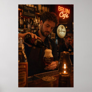 Affiche de rituel de bière à la lueur des bougies