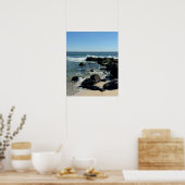 Affiche de rivage avec des rochers et des vagues (Cuisine)