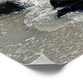 Affiche de rivage avec des rochers et des vagues (Coin)