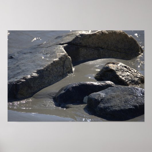 Affiche de rochers dans l'océan (Devant)