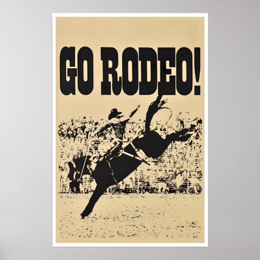 Affiche de rodéo Art Impression Western Cowboy (H9 (Devant)