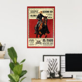 Affiche de Rodéo d'El Paso Impression d'Art de Cow (Bureau à domicile)