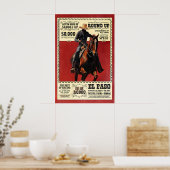 Affiche de Rodéo d'El Paso Impression d'Art de Cow (Cuisine)
