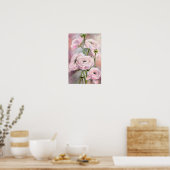Affiche de roses roses (Cuisine)