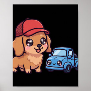 Affiche de routier teckel Kawaii