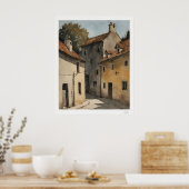 Affiche de rue de village ensoleillée (Cuisine)