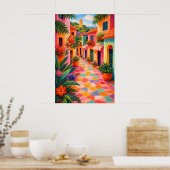 Affiche de rue méditerranéenne colorée, vibrante (Cuisine)