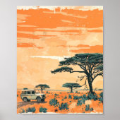 Affiche de safari africain, impression d'art rétro (Devant)
