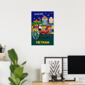 Affiche de Saigon, Vietnam (Bureau à domicile)