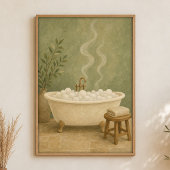 Affiche de salle de bain à pied en aquarelle de st