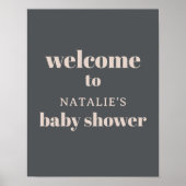Affiche de salle de bain bébé typographie boho gri (Devant)
