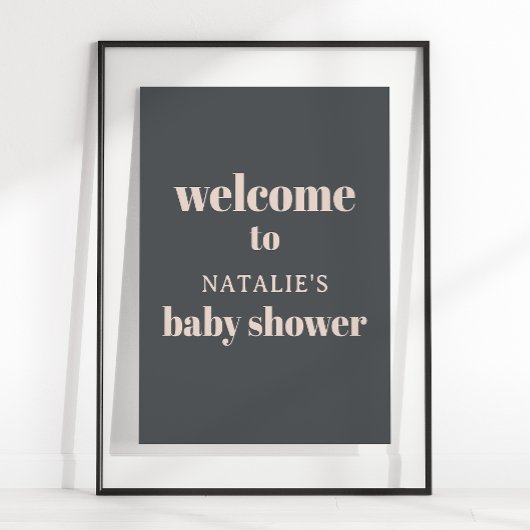Affiche de salle de bain bébé typographie boho gri