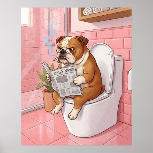 Affiche de salle de bain Bouledogue Anglais Impres (Devant)