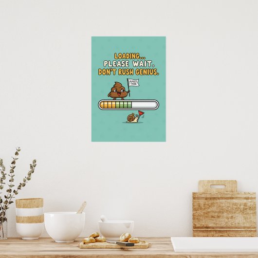Affiche de salle de bain drôle “Chargement en cour (Cuisine)