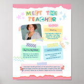 Affiche de salle de classe pour rencontrer l'ensei (Devant)