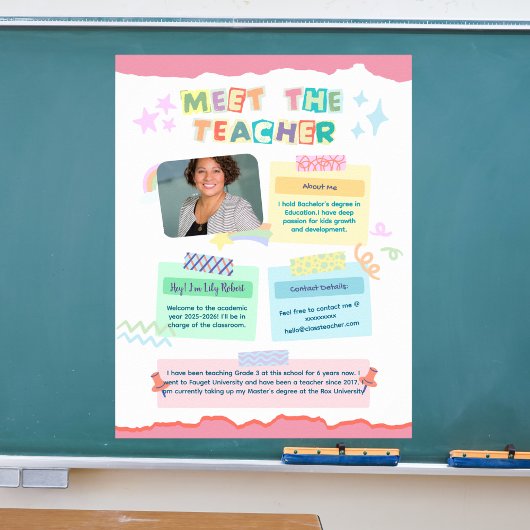 Affiche de salle de classe pour rencontrer l'ensei