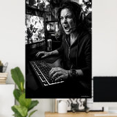 Affiche de salle de jeu monochrome totale de rage (Bureau à domicile)