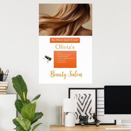 Affiche de salon de beauté Plus d'extrémités fourc (Bureau à domicile)