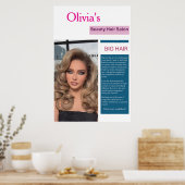 Affiche de salon de coiffure Beauté Gros cheveux M (Cuisine)