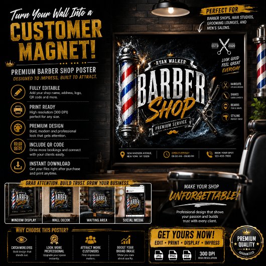 Affiche de Salon de Coiffure | Conception de Publi