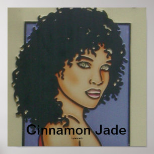 Affiche de salon de coiffure de jade de cannelle
