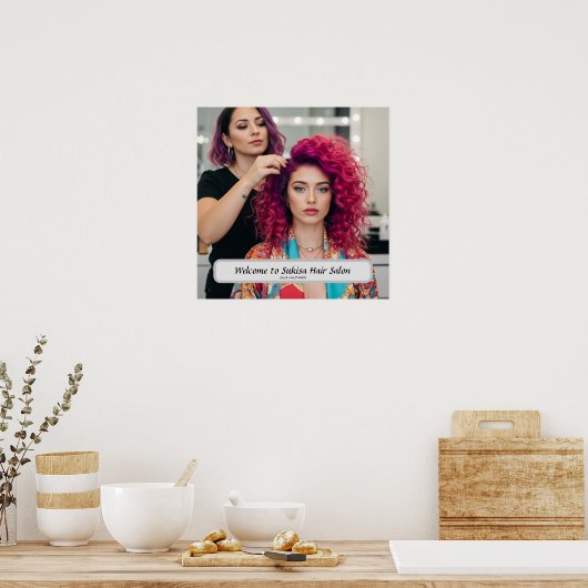 Affiche de salon de coiffure élégant avec nom pers (Cuisine)