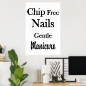 Affiche de salon de coiffure Manucure Ongles sans (Bureau à domicile)