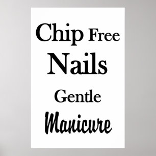 Affiche de salon de coiffure Manucure Ongles sans