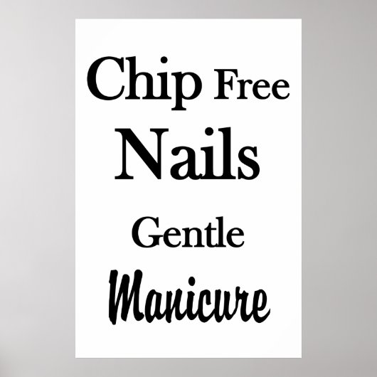 Affiche de salon de coiffure Manucure Ongles sans (Devant)