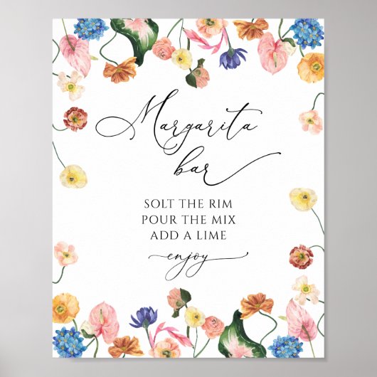 Affiche de salon de Margarita florale pour la fête (Devant)