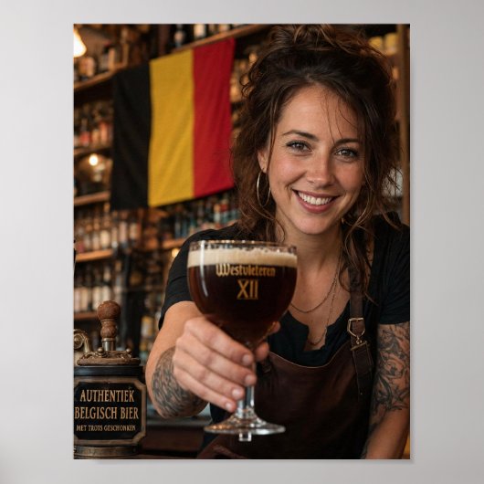 Affiche de salutation de tavernier de bière brune (Devant)