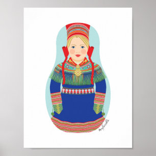 Affiche de Sami (cheveux blonds) Matryoshka